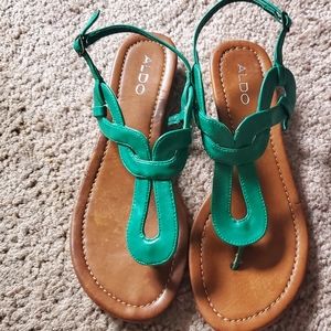 Aldo Leather Open toe Green Sandals